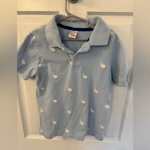 Gymboree polo with embroidered bunnies size 7